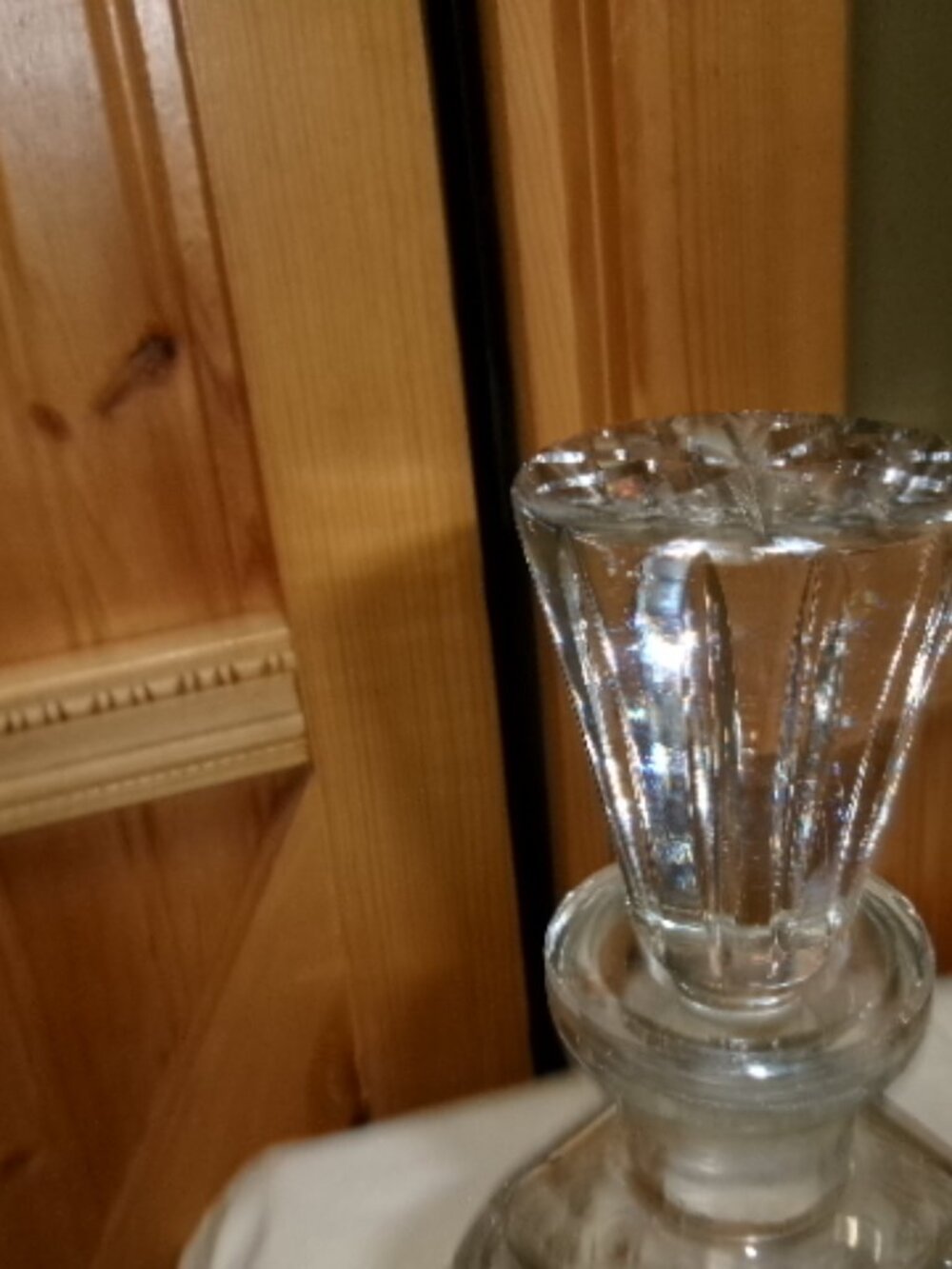 Vtg MCM Marshall Fields Hand Cut crystal west Germany Octagon shape decanter - Picture 5 of 9
